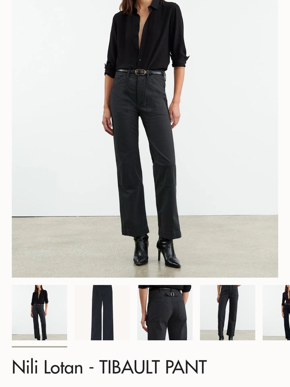 Nili Lotan Charcoal Straight Leg Pants